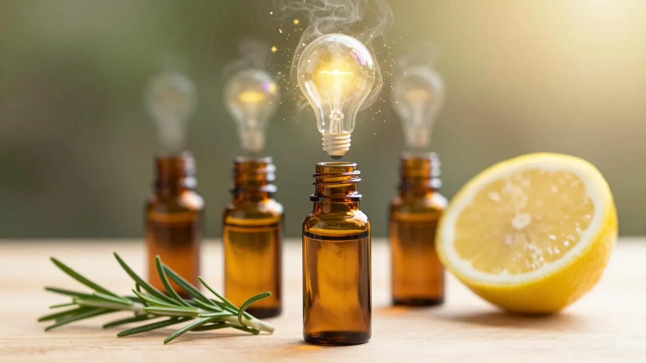 Esenciální oleje z rozmarýnu a citronu jako stimuly pro kreativitu